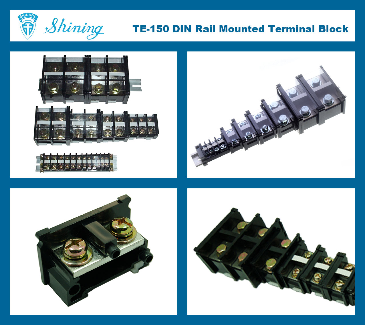 TE-150 Din Rail Mounted 600V 150A Terminal Strip