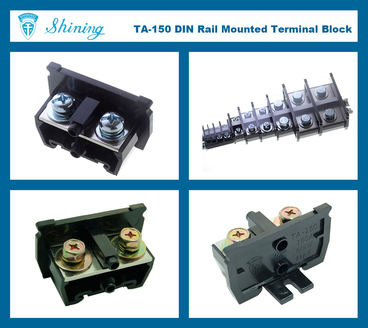 TA-150 Din Rail Mounted 600V 150A Terminal Block
