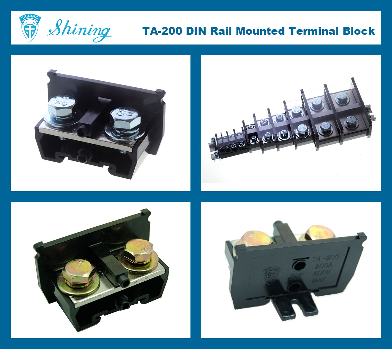 TA-200 Din Rail Mounted 600V 200A Terminal Block