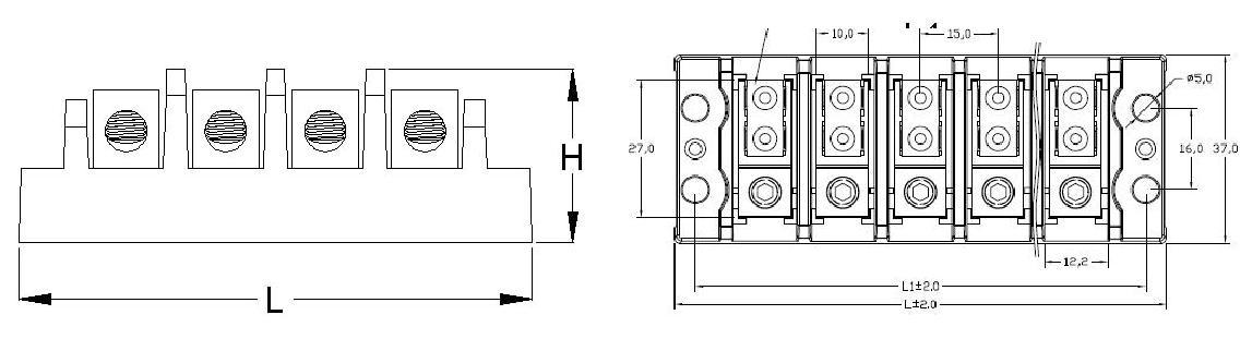 TGP-050 Series Electrical Power Terminal Block