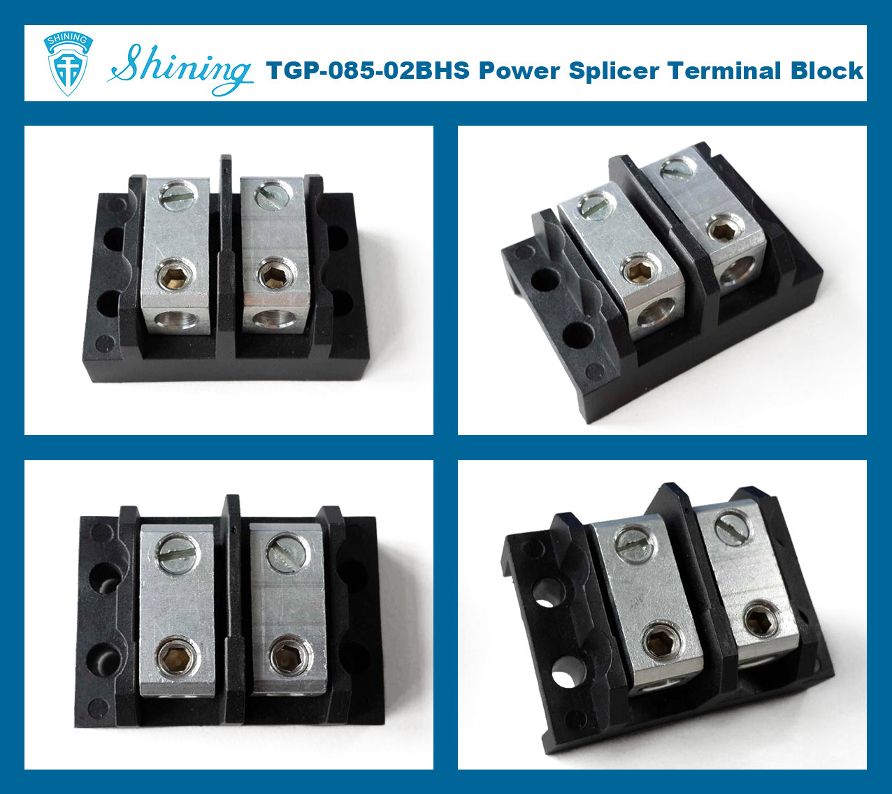 TGP-085-02BHS 600V 85A 2 Pin Power Splicer Terminal Block