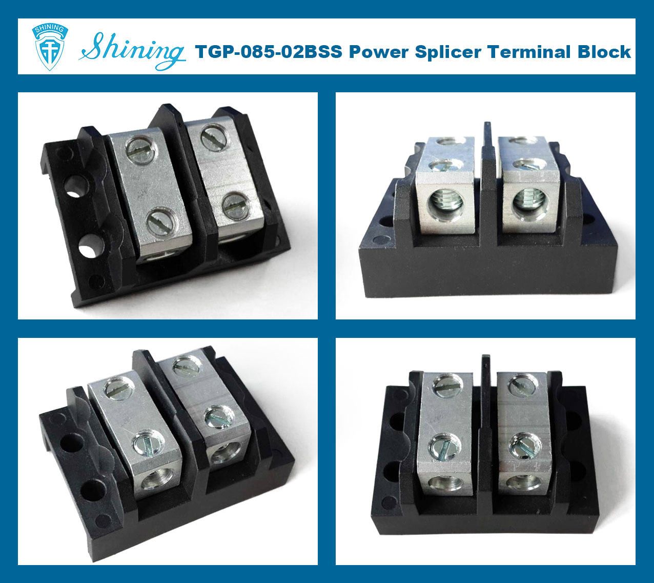 TGP-085-02BSS 600V 85A 2 Pin Power Splicer Terminal Block