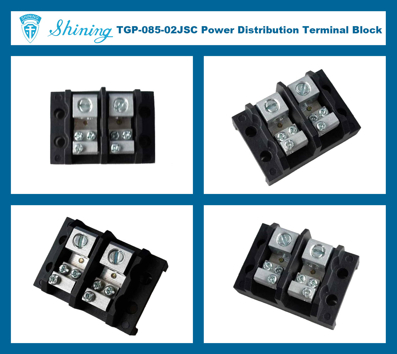 TGP-085-02JSC 600V 85 Amp 2 Way Power Distribution Block