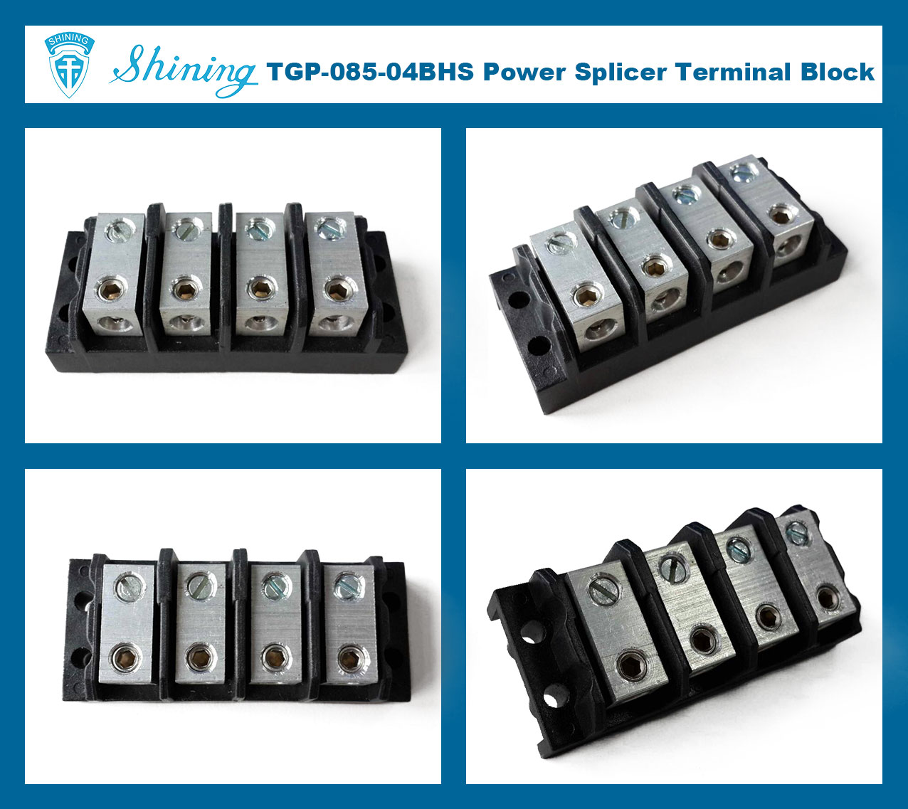 TGP-085-04BHS 600V 85A 4 Pin Power Splicer Terminal Block