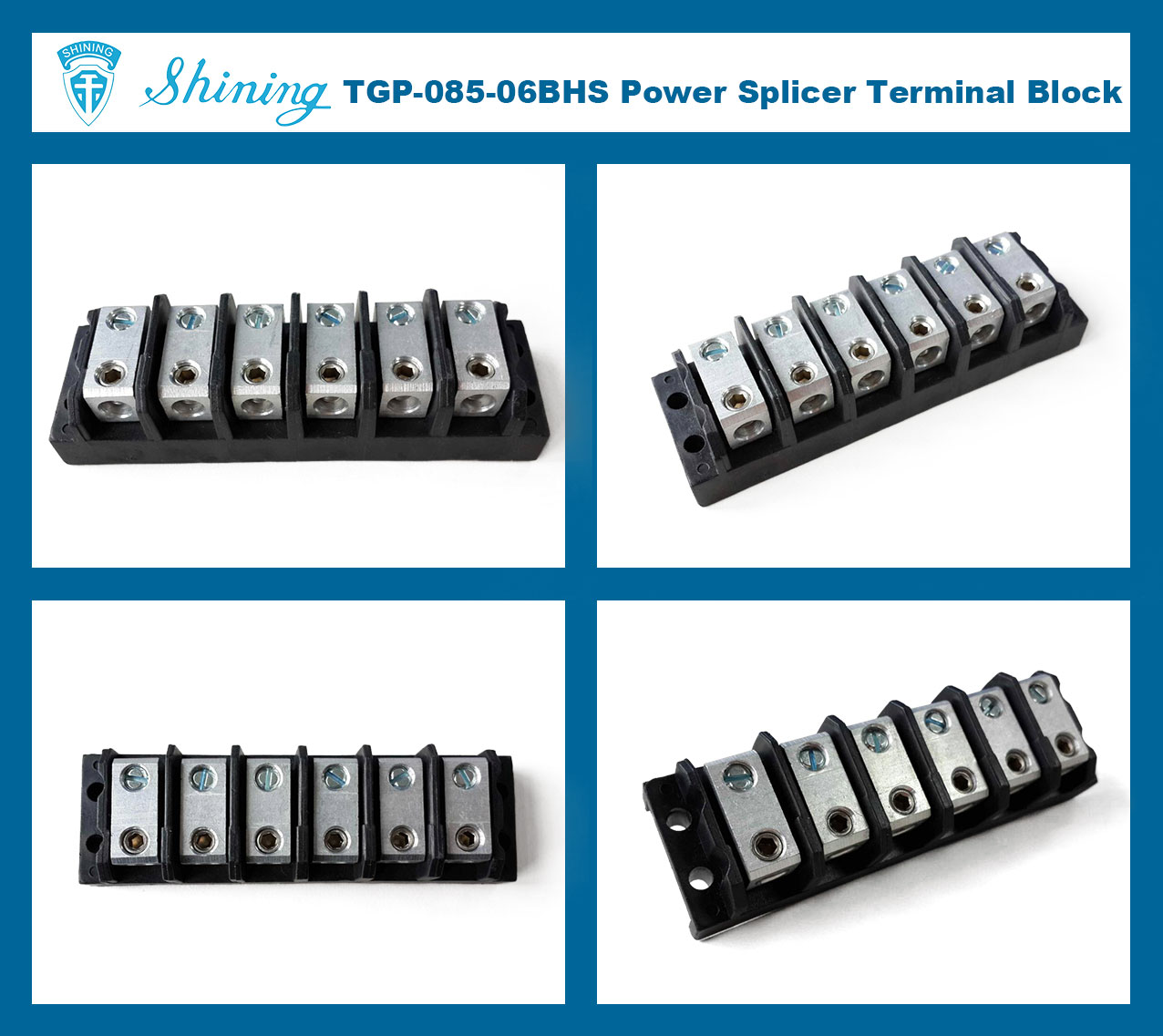 TGP-085-06BHS 600V 85A 6 Pin Power Splicer Terminal Block
