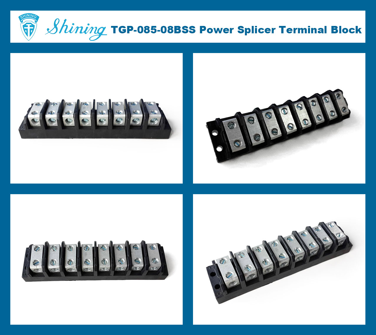 TGP-085-08BSS 600V 85A 8 Pin Power Splicer Terminal Block